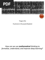 Recent Progress in The Theory of Deep Learning: Tengyu Ma Facebook AI Research/Stanford