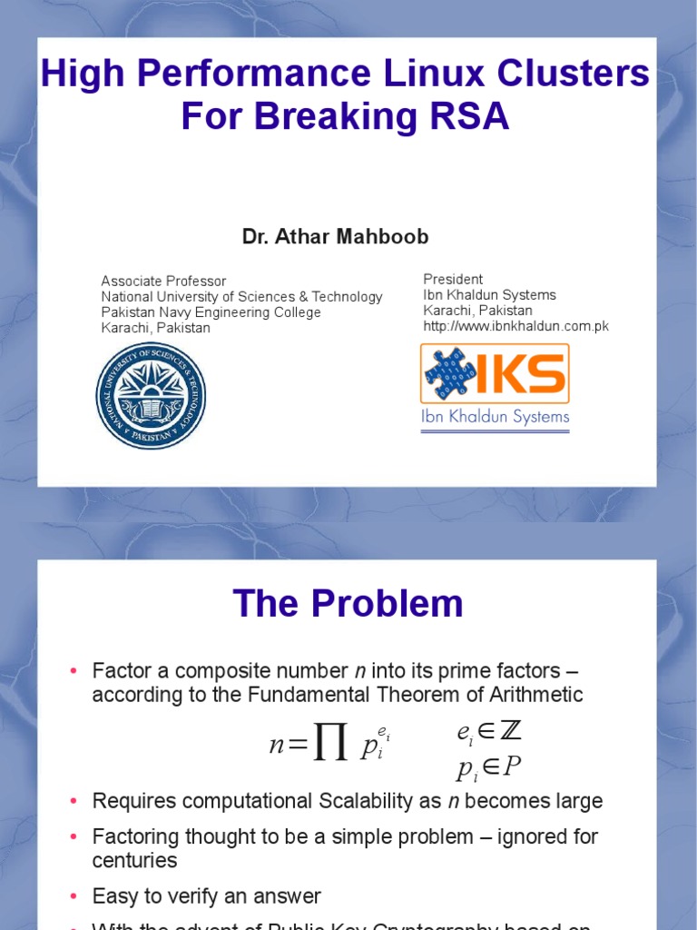 High Performance Linux Clusters for RSA | PDF | Computer Cluster ...