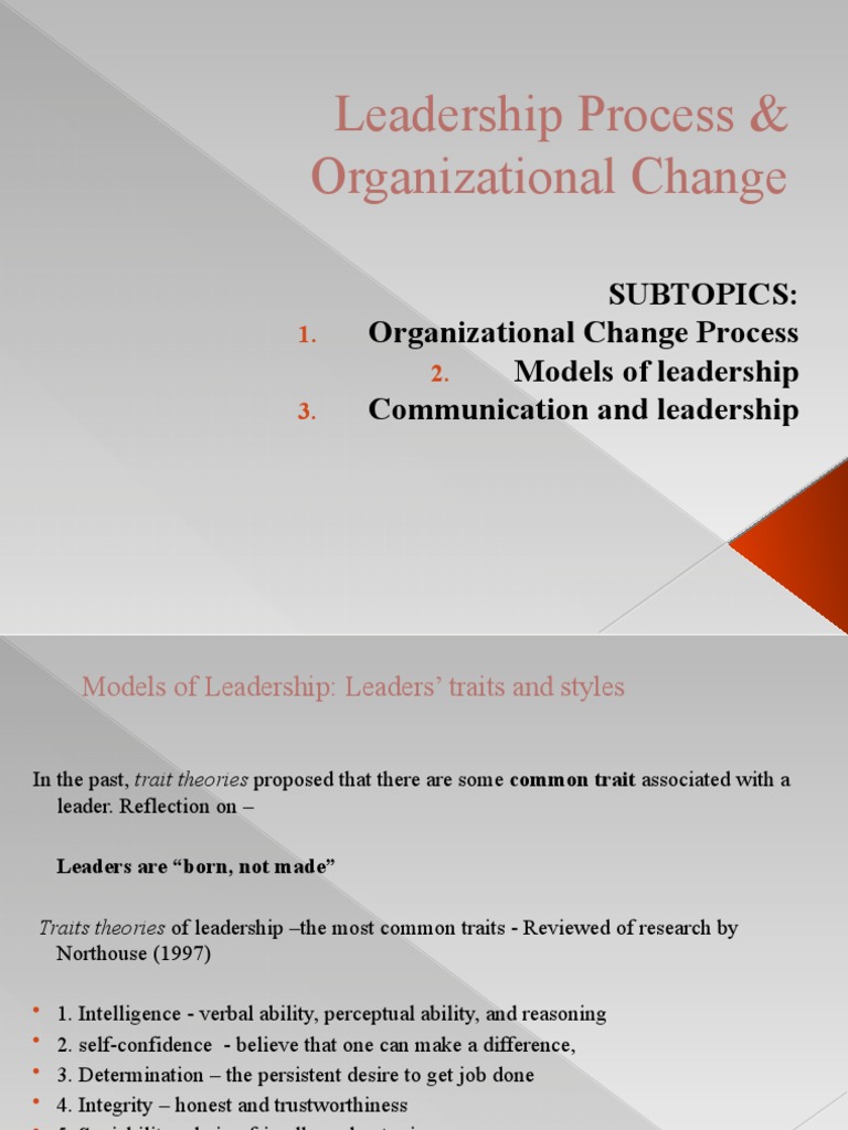 Leadership Process & Organizational Change | PDF | Transformational ...
