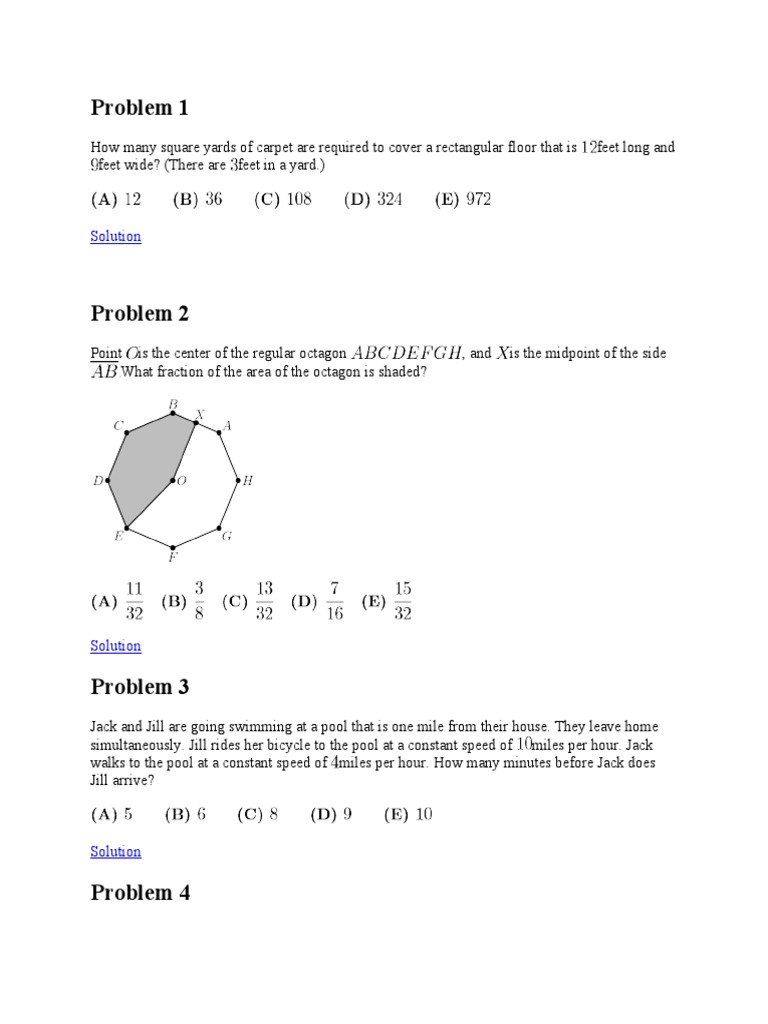 2015 AMC 8 Problems | PDF | Area | Triangle