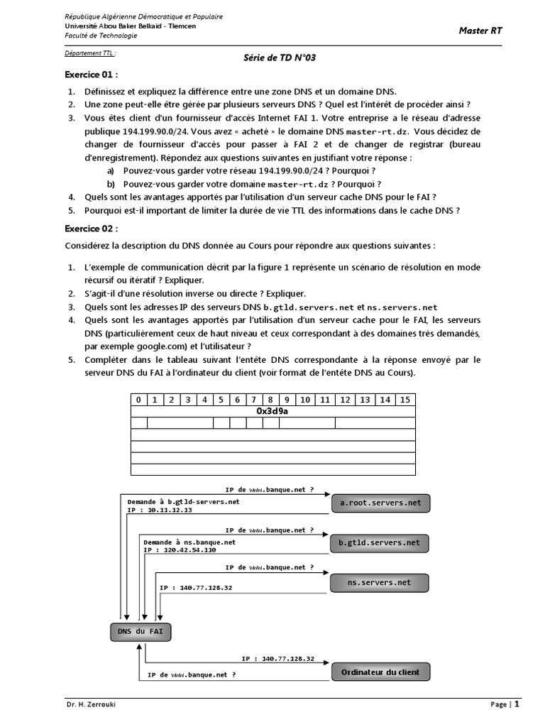 Gestion des zones et serveurs DNS | PDF | Système de noms de domaines ...