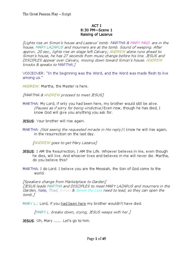 Great Passion Play Script | PDF | Judas Iscariot | Jesus