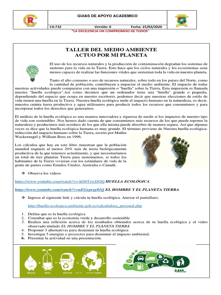 Huella Ecológica y Cuidado Ambiental | PDF | Ecología | Tierra