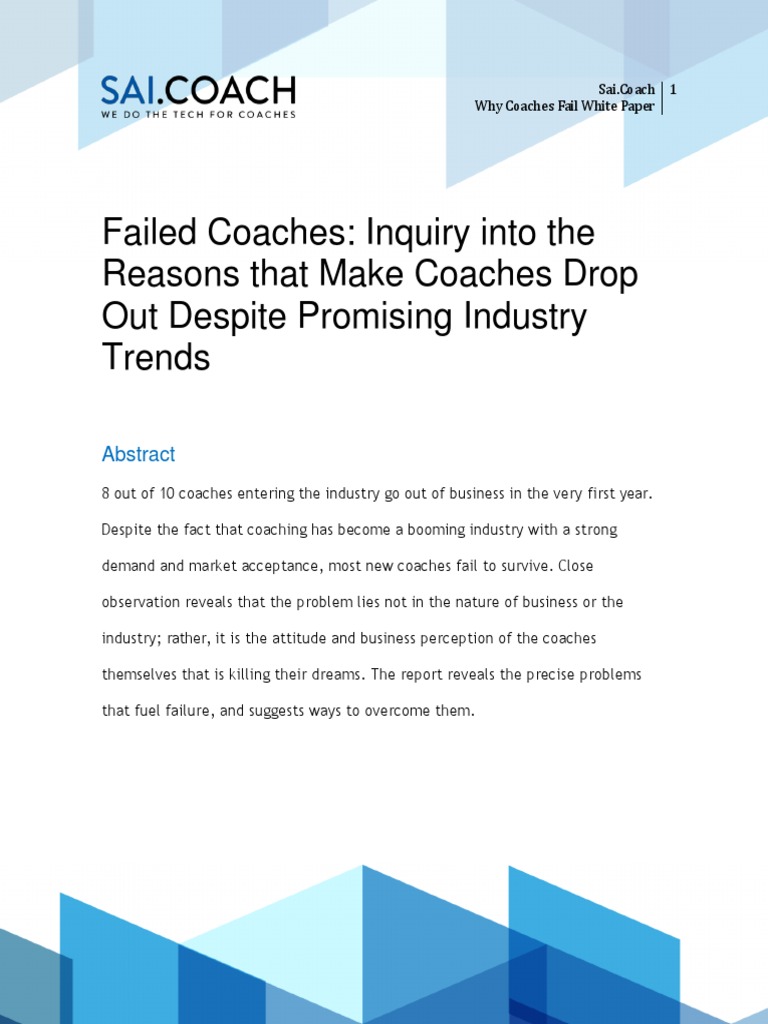 Why Coaches Fail White Paper Pdf Pdf Mentorship Outsourcing
