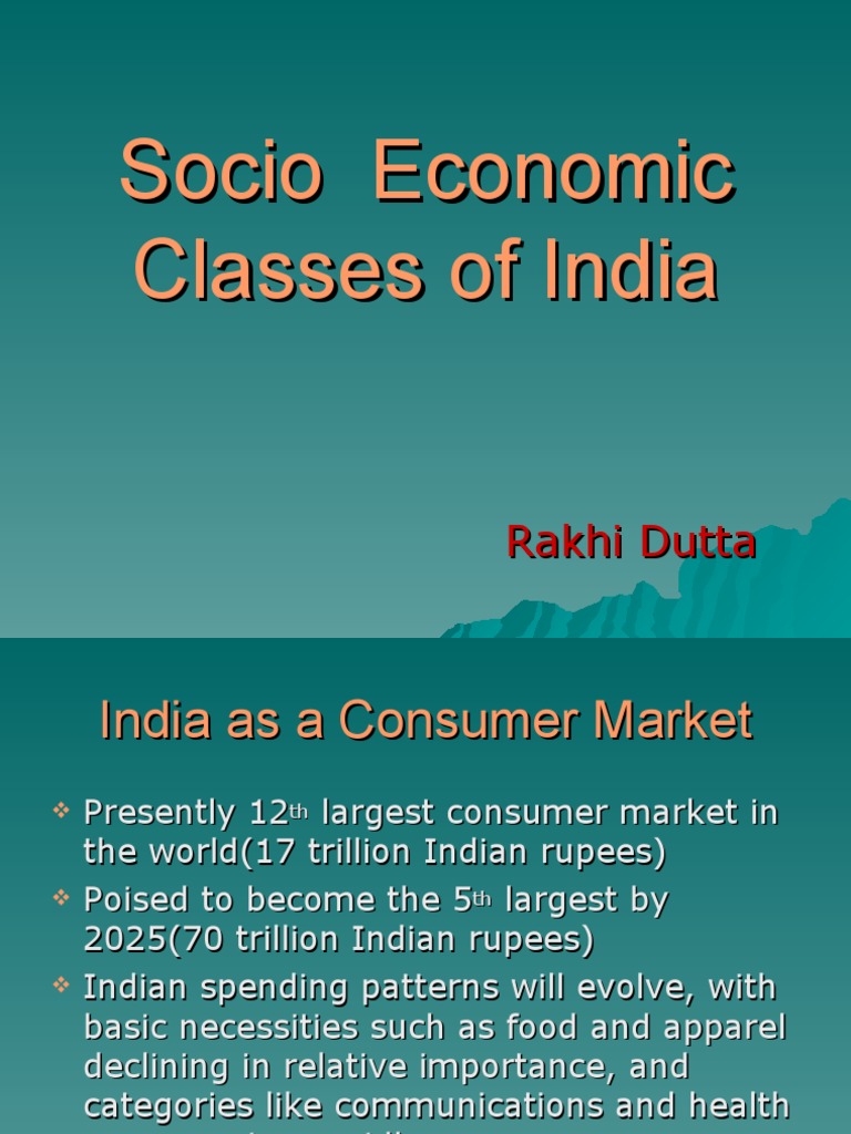 Socio Economic Classes of India PDF