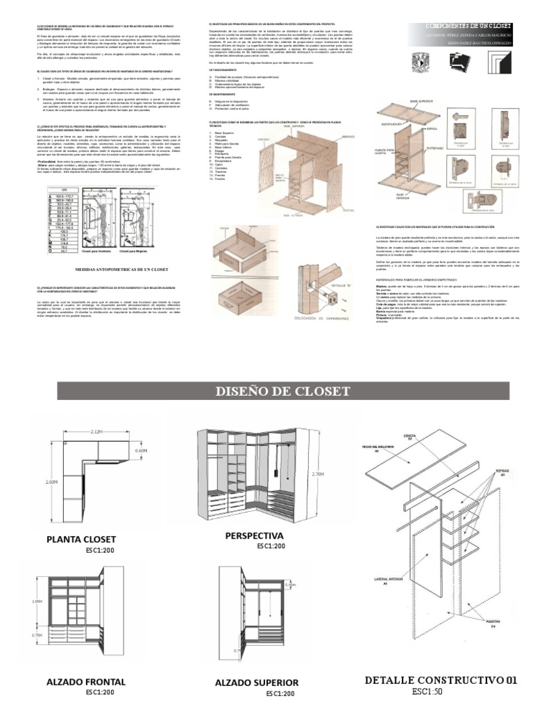 Diseño de Closet | PDF | Madera | Diseño