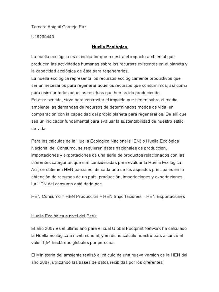 Huella Ecologica | PDF | Ciencias sociales ambientales | Naturaleza