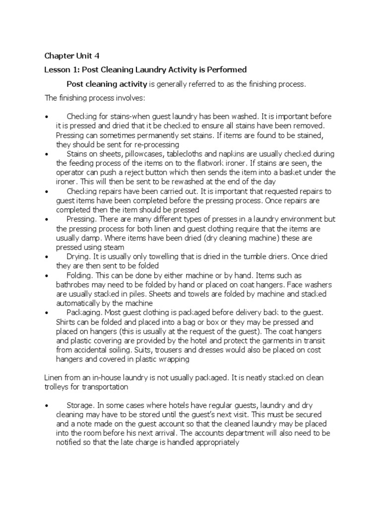 Post Laundry Activity and Record Keeping | PDF | Laundry | Washing Machine
