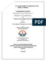 Master of Commerce: Performance Appraisal of Regional Rural Bank of Bihar