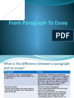 From Paragraph To Essay