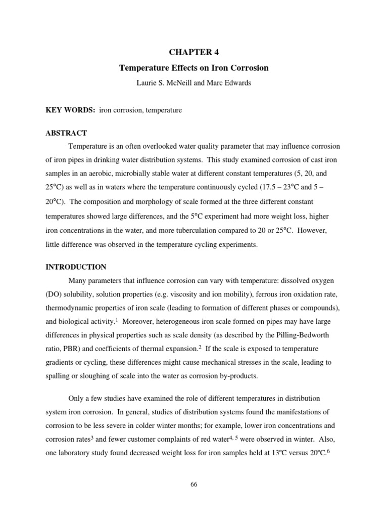 Temperature Impact on Iron Corrosion | PDF | Iron | Corrosion