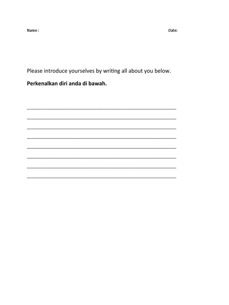 Self-Introduction Template Form | PDF | Law