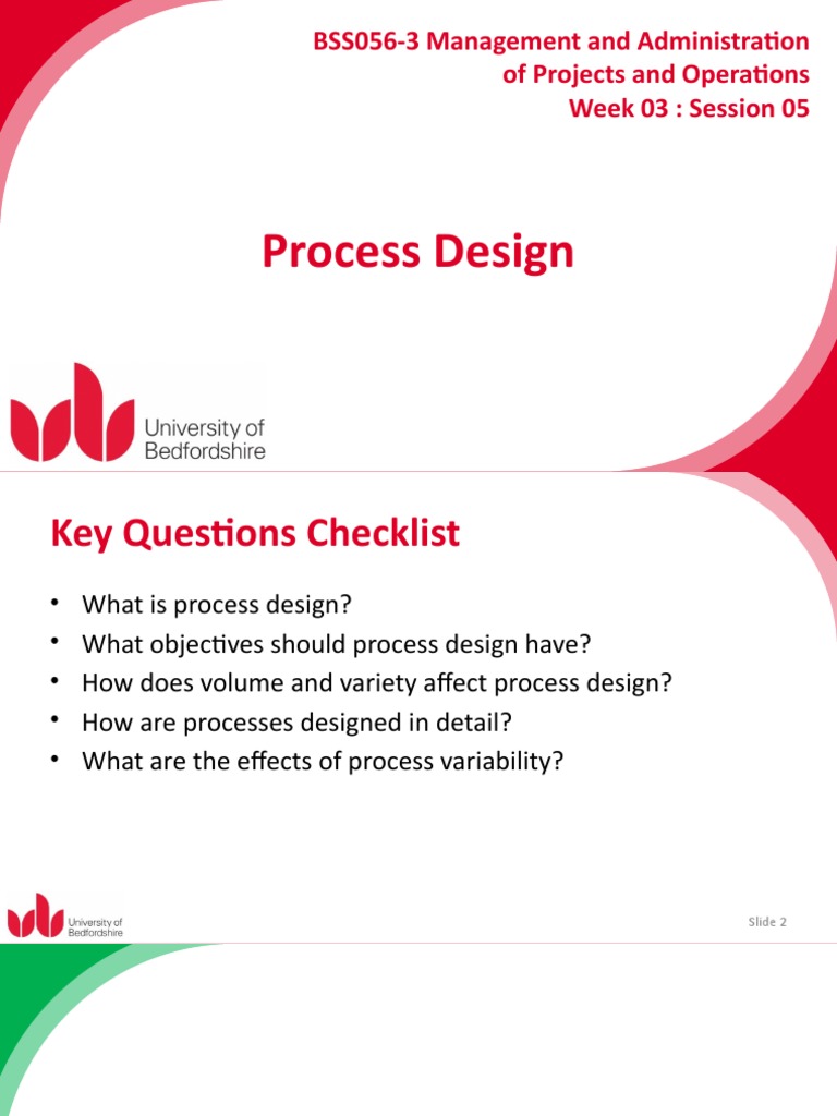 Process Design Bss056 3 Management And Administration Of Projects And