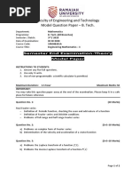 Faculty of Engineering and Technology Model Question Paper - B. Tech