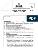 FTS-28 - Paper-1 - JEE Advanced-2020 - 12-09-2020 PDF