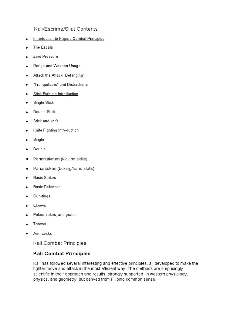Kali | PDF | Arm | Combat Sports