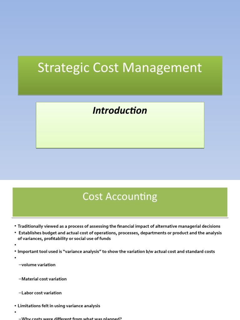 Strategic Cost Management Techniques | PDF | Strategic Management ...