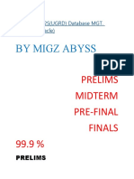 By Migz Abyss: Prelims Midterm Pre-Final Finals 99.9 %