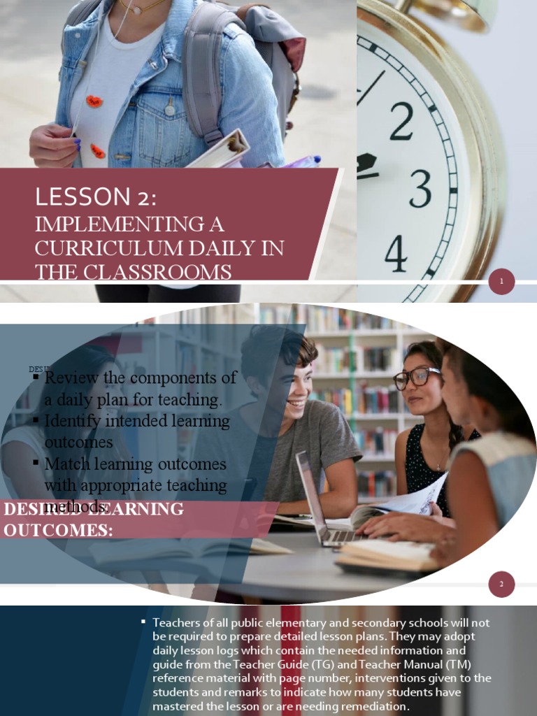 Daily Curriculum Implementation Guide | PDF | Lesson Plan | Curriculum
