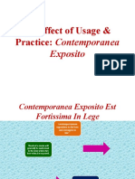 Effect of Usage & Practice: Contemporanea: Exposito