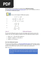 Differential Equation, Its Basic Concepts