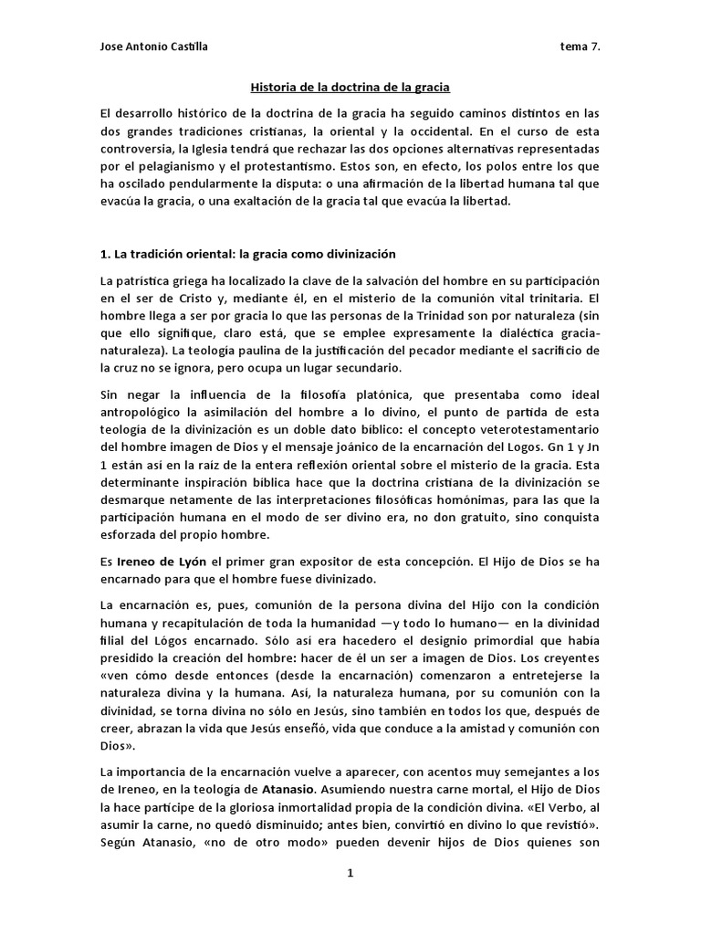 Historia de la doctrina de la gracia | PDF | Gracia en el cristianismo ...
