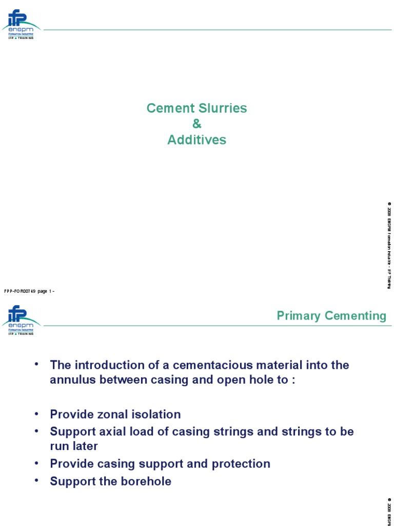 4 Cement Slurries Additives | PDF | Casing (Borehole) | Physical Sciences