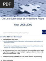 On-Line Submission of Investment Proofs: Year 2008-2009