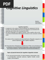 Cognitive Linguistics: Done By: Olesia Balash Olena Liashenko