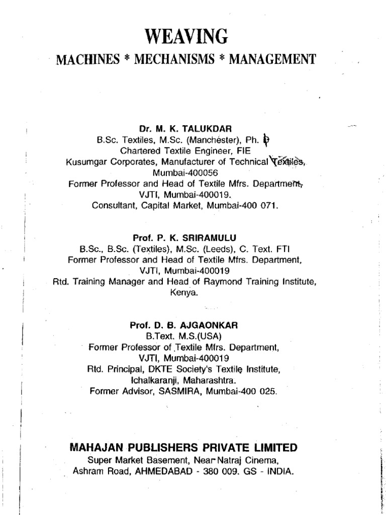 Weaving Talukdar PDF PDF