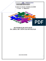 CIENCIAS HUMANAS - 1 Série - 14 A 26 de Setembro APOSTILA