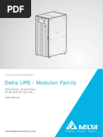 Delta UPS - Modulon Family: DPH Series, Three Phase 20-80 kVA/ 20-120 kVA User Manual