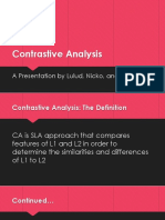 Contrastive Analysis: A Presentation by Lulud, Nicko, and Novian
