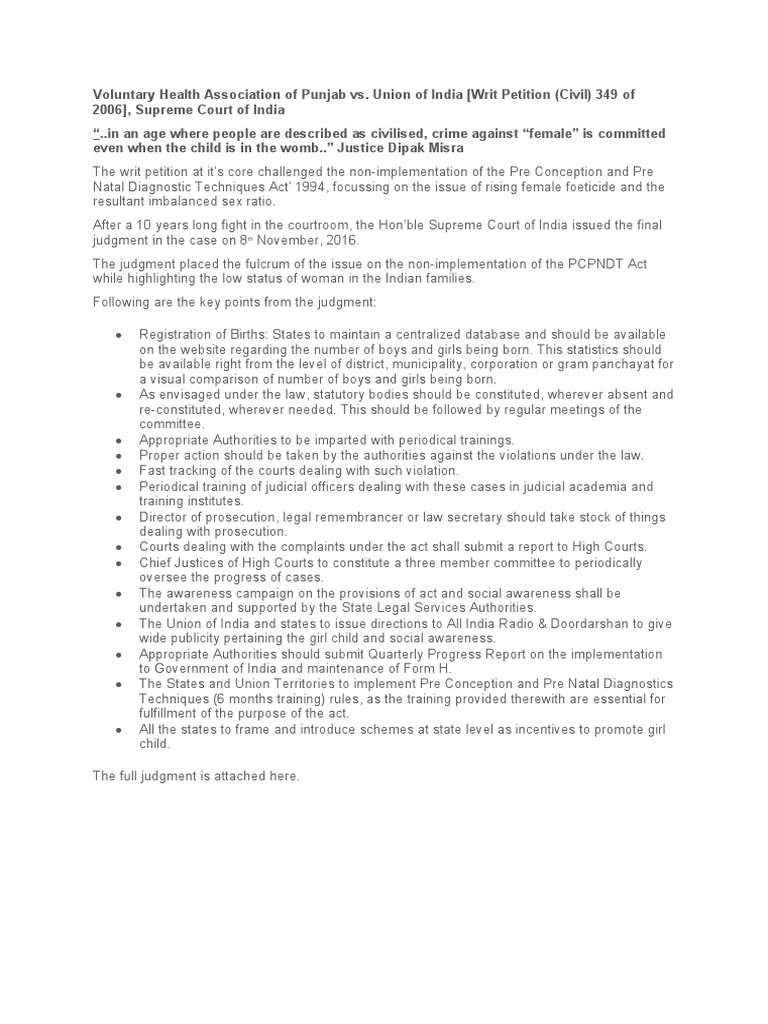 Judgment Summary Sample PDF Supreme Court Of India High Court Of