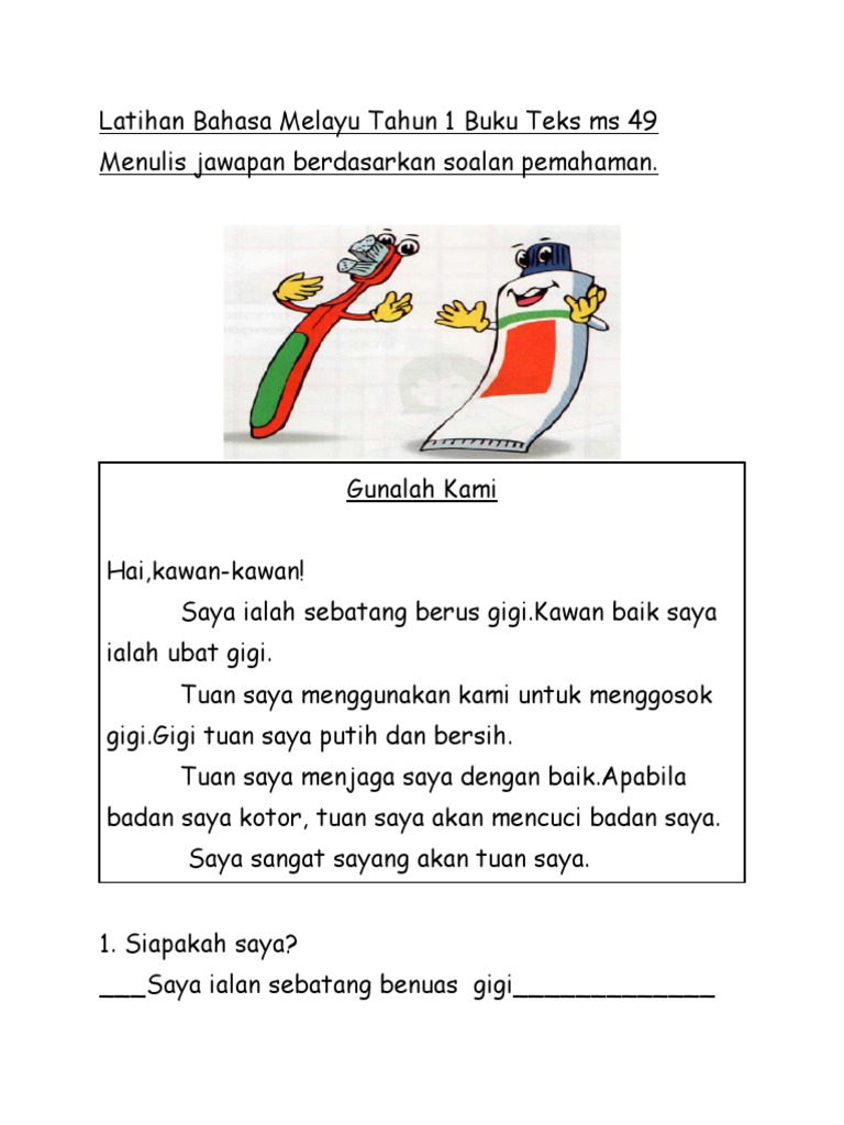 Latihan Bahasa Melayu Tahun 1 Buku Teks Ms 49  PDF