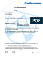 Declaration Concerning Food Contact (FDA) : SUSTARIN C Natural/black Rods