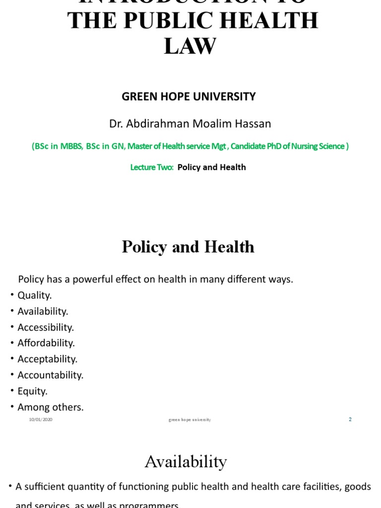 Health Policy Impact on Public Health | PDF | Health Equity | Social ...