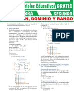 La Función Dominio y Rango para Segundo Grado de Secunadria