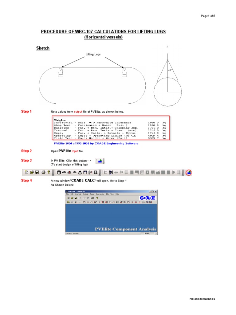 WRC-107 Lifting Lug Calculation Guide | PDF