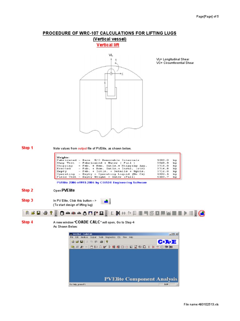 WRC-107 Lifting Lug Calculation Guide | PDF