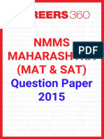 NMMS Maharashtra MAT SAT Question Paper 2015 PDF
