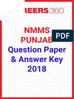 NMMS Punjab Question Paper Answer Key 2018 PDF