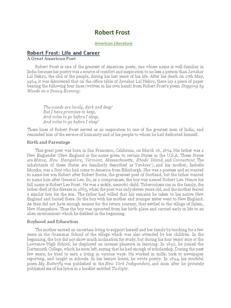 RobertFrost PDF PDF Poetry image