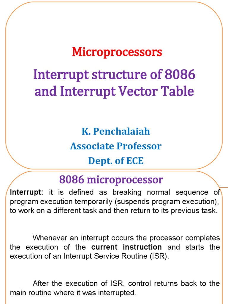 Interrupt Structure and Processing of 8086 PDF Pointer