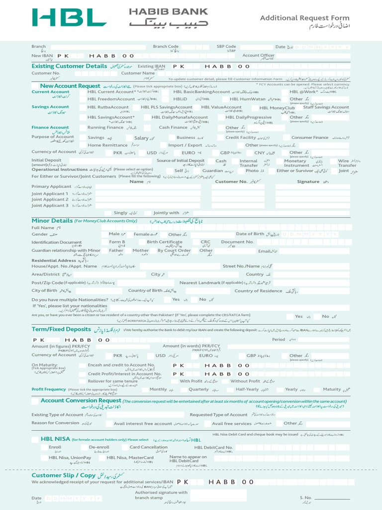 Additional Request Form PDF | PDF | Debit Card | Cheque