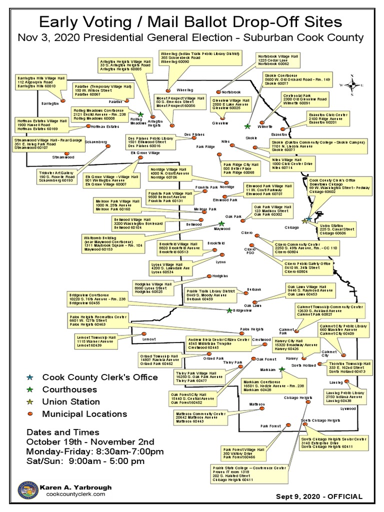 Cook County Early Voting Locations Illinois