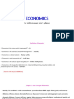 Economics: For Mid Term Exam (Short Syllabus)