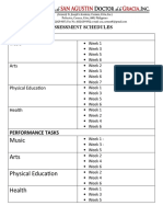 Music Arts Physical Education Health: Written Works