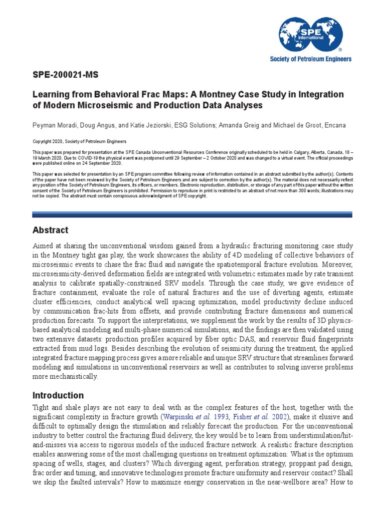 SPE-200021-MS Learning From Behavioral Frac Maps: A Montney Case Study ...