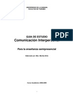 Guía de estudio de Comunicación Interpersonal para la enseñanza semipresencial en la Facultad de Turismo de la Universidad de La Habana